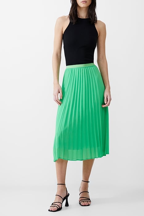 PLEAT GEORGETTE MIDI SKIRT POISE GREEN 1