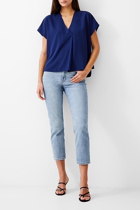 VEE BOXY CREPE LIGHT TOP DK NAVY 2