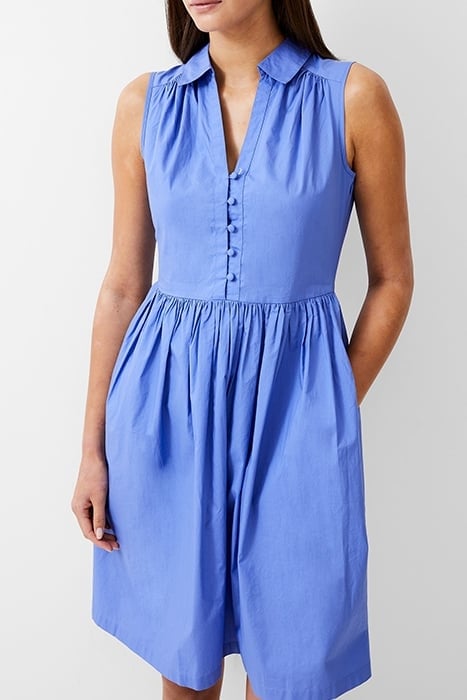 SLEEVELESS SMOCK DRESS KNEE BAJA BLUE 1