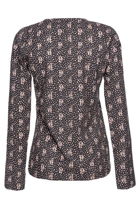 MUSA BLUSA GEORGETTE STRETCH M BLACK/NUDE 2