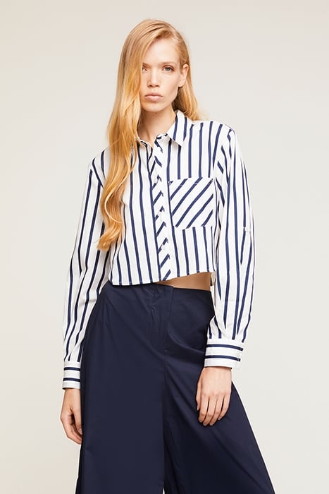 STRIPED CROPPED SHIRT WHITE 1
