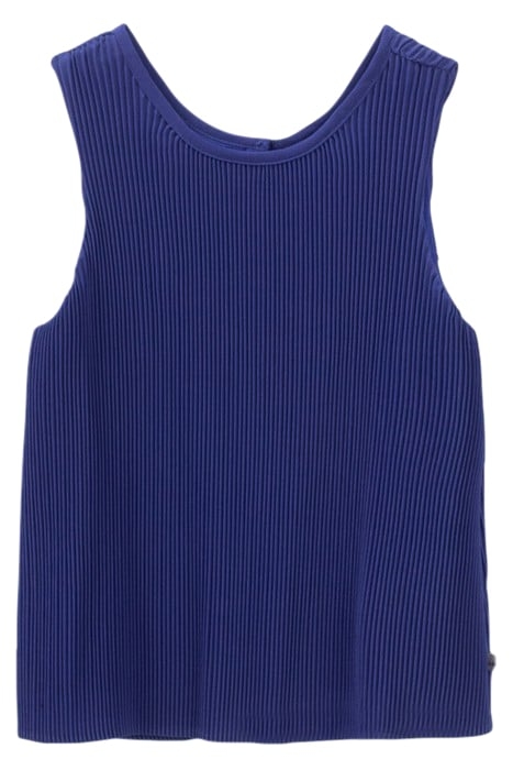 GIRLS’ BLUE FLOWING PLEATED VEST TOP 2