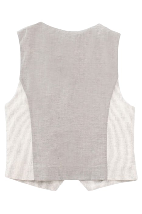 BOYS' BEIGE STRIPED SUIT WAISTCOAT 2