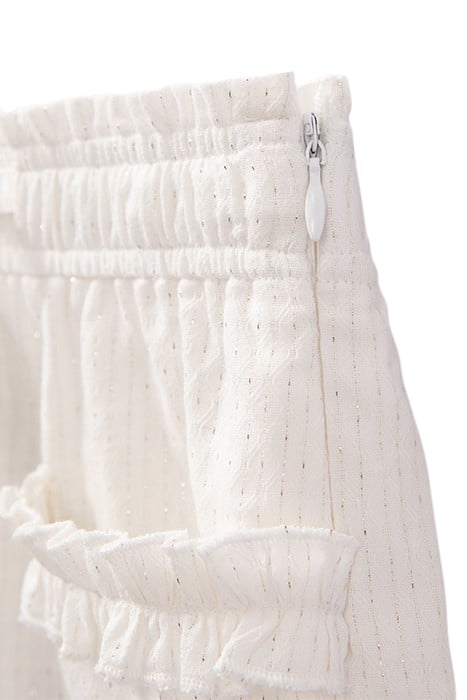 GIRL'S WHITE JACQUARD SHORTS WITH GOLD STRIPES 5