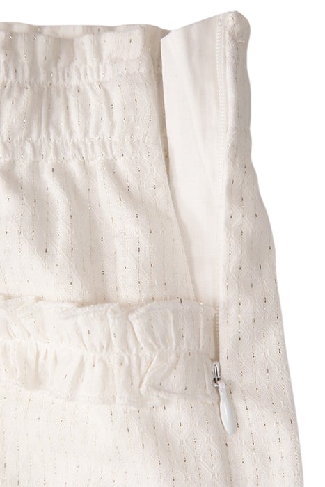 GIRL'S WHITE JACQUARD SHORTS WITH GOLD STRIPES 7