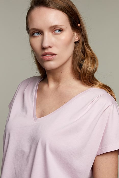 LILA COTTON V-NECK T-SHIRT 4