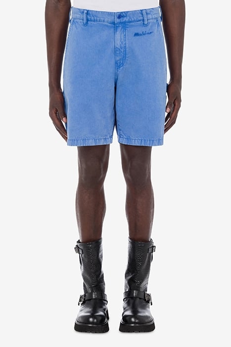 SIGNATURE LOGO GABARDINE BERMUDA SHORTS BLUE 1