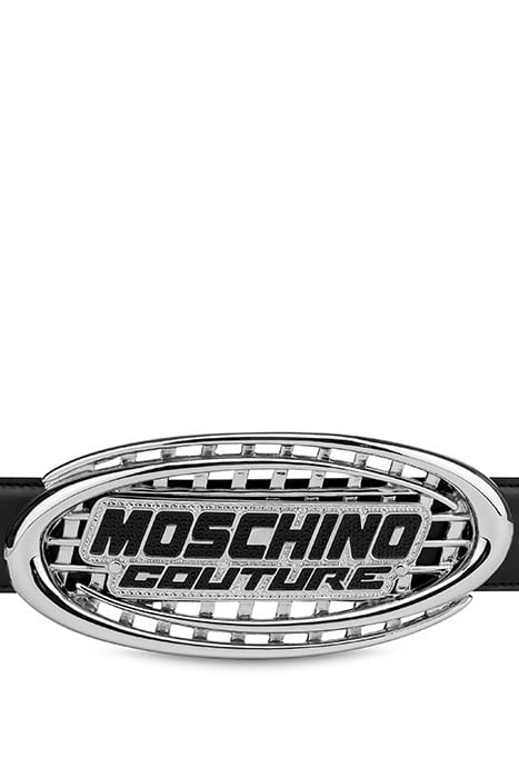 LOGO BUCKLE CALFSKIN BELT BLACK 3