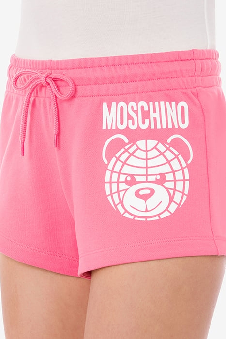 MOSCHINO TEDDY BEAR ORGANIC FLEECE SHORTS PINK 4