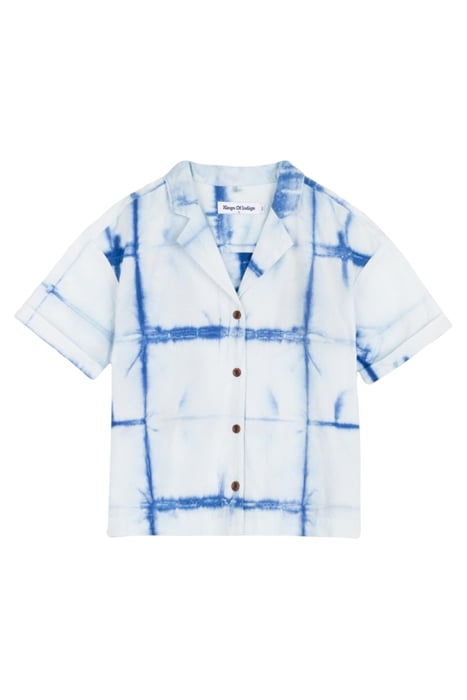 ATHALIE SHORT SLEEVE SHIBORI NATURAL INDIGO 1
