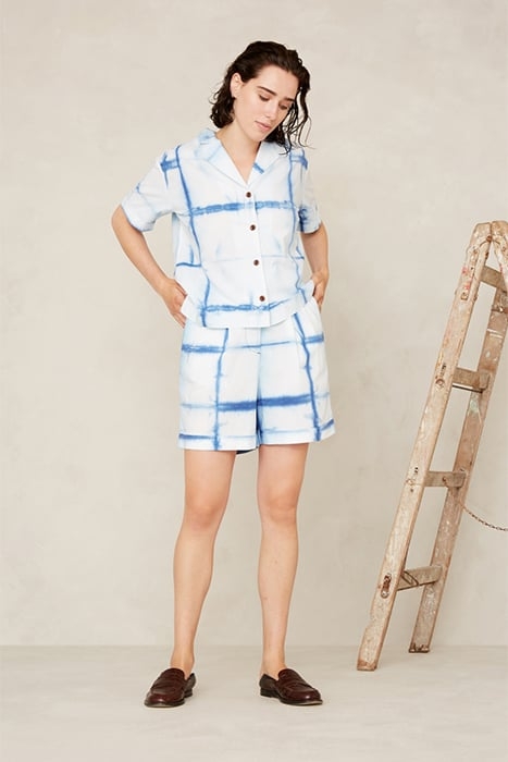 MARISOL SHORT SHIBORI NATURAL INDIGO 1