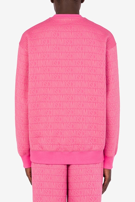ALLOVER LOGO JACQUARD SWEATSHIRT FUCHSIA 2