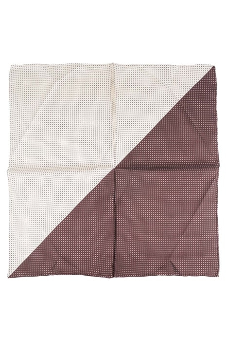 SILK SQUARED SCARF BROWN ECRU DOTS BROWN ECRU 2