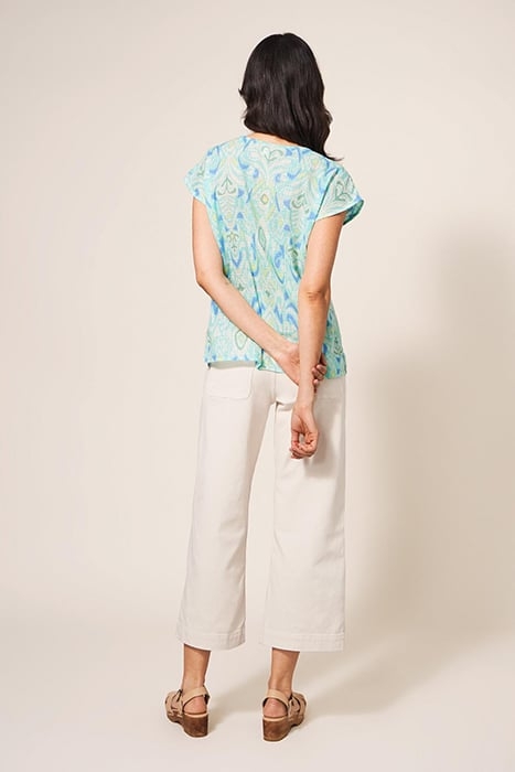 RAE COTTON VEST IVORY PRINTED 3