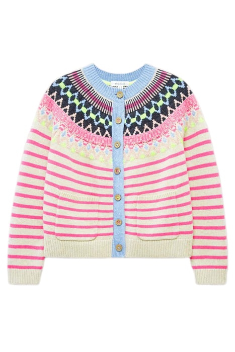 WOODLAND FAIRISLE CARDI PINK 3
