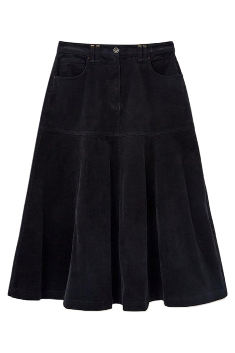QUINN CORD SKIRT PURE BLACK 4