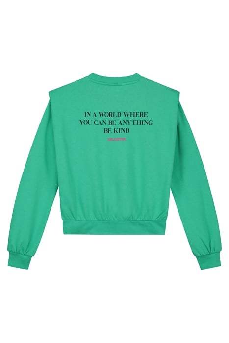 PADDED SHOULDER SWEATER HYPER GREEN 2