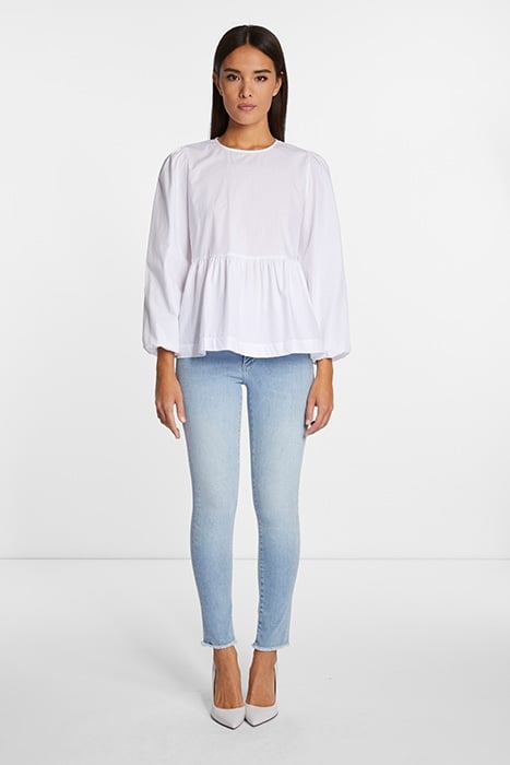 COTTON BLOUSE WITH PEPLUM ORGANIC WHITE 2