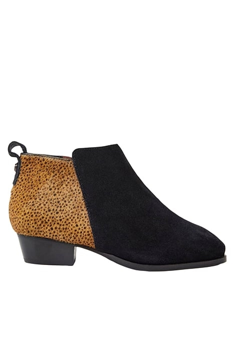 WIDE FIT SUEDE PONY ANKLE BOOT BLACK PRINTED 1