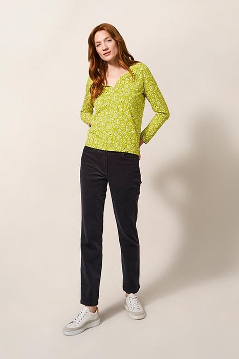 NELLY TEE CHARTREUSE PRINTED 2