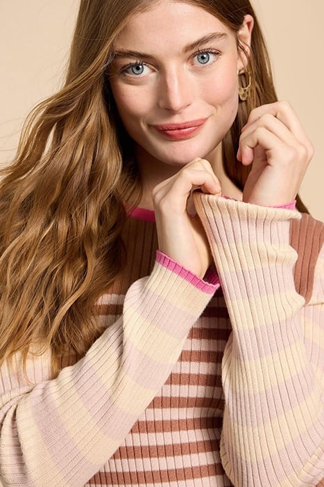 SKINNY RIB JUMPER NATURAL 4