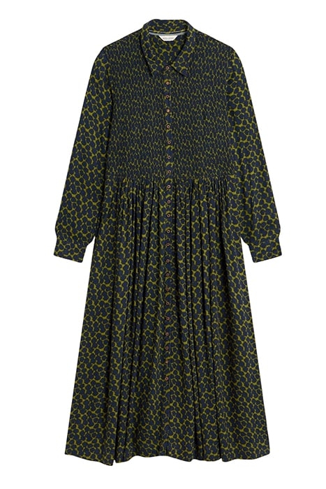 VALERIA MIDI SHIRT DRE GREEN PRINTED 2