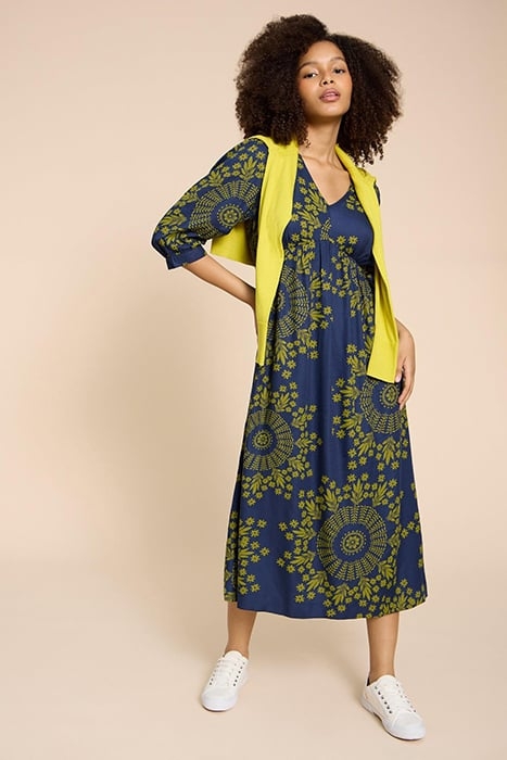 LUCY ECO VERO MINI DRESS NAVY PRINTED 3