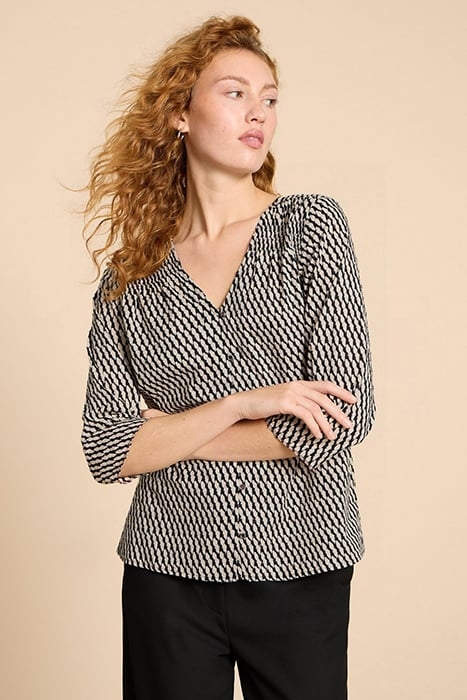 RAE COTTON TOP BLACK PRINTED 1