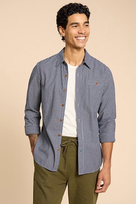 GINGHAM SHIRT NAVY 1