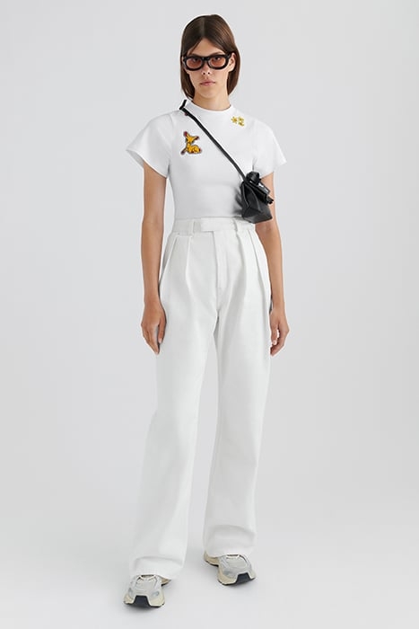 MAZE PLEATED DENIM TROUSERS WHITE 3