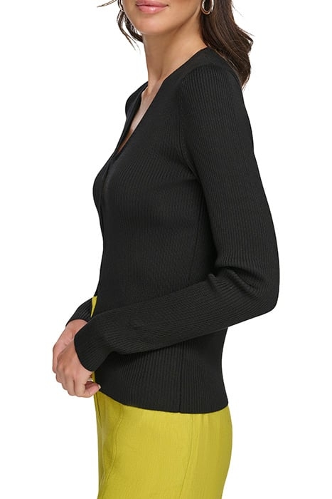 L/S HOOK EYE FRNT C BLACK 6