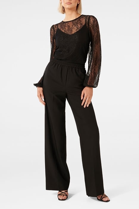 ALEXIS ROUND NECK LACE TOP BLACK 3