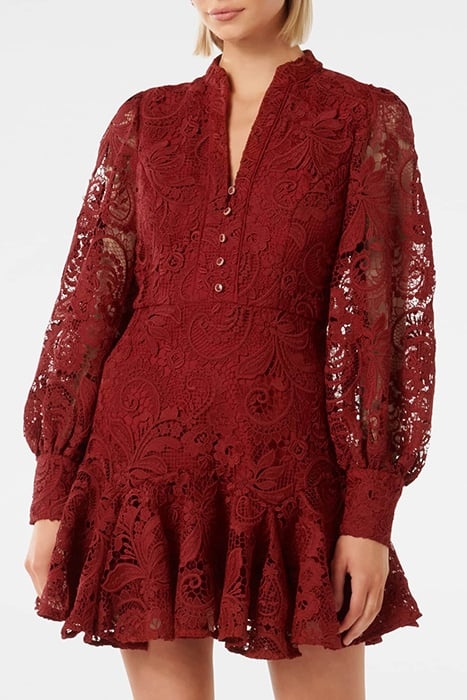 IRIS LACE MINI DRESS RIO RED 1