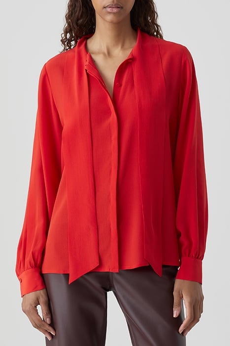 BOW-TIE BLOUSE SHIRTS & BLOUSES FIERY RED 1