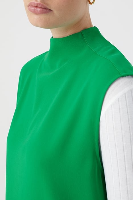 STAND-UP COLLAR TOP SHIRTS & BLOUSES GREEN PATINA 5