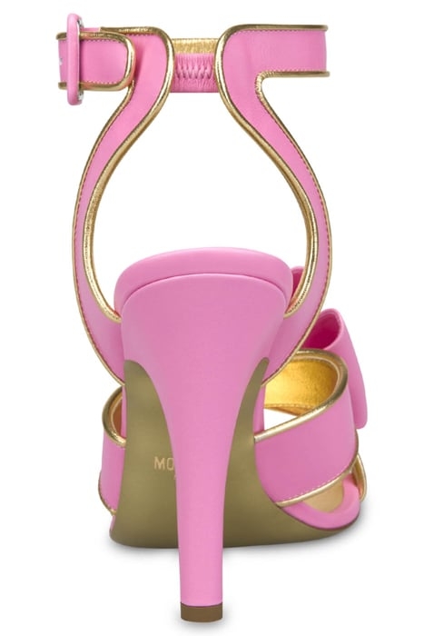 DOUBLE BOW CALFSKIN SANDALS PINK 3