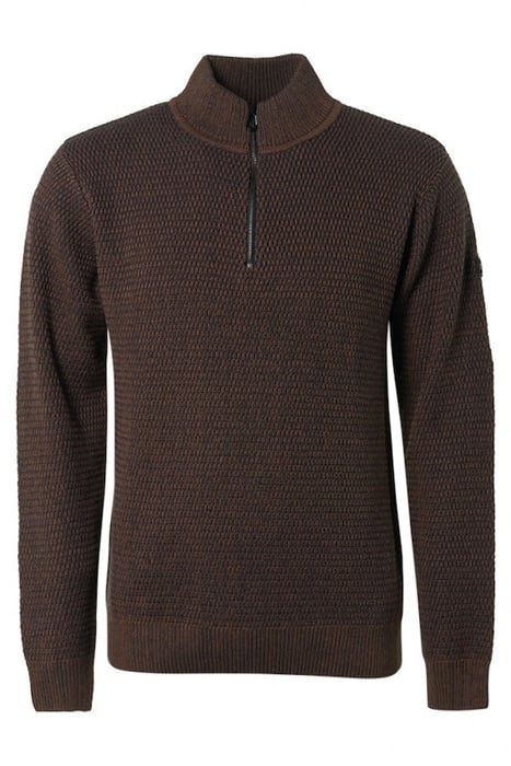 PULLOVER HALF ZIPPER 2 COLOURED MELANGE BROWN 4
