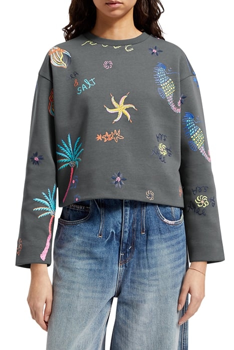 BOXY FIT EMBROIDERED SWEATSHIRT ANTRA 1
