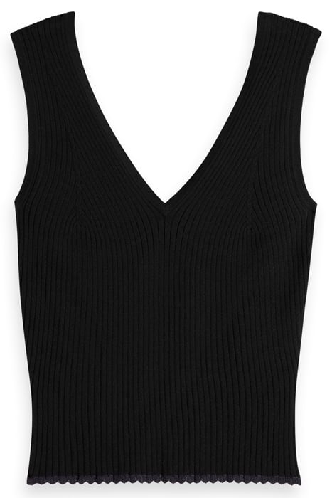 TIE BACK KNITTED TANK EVENING BLACK 4