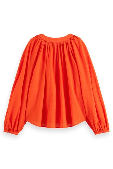 BALLOON SLEEVE TOP CANDY RED 2