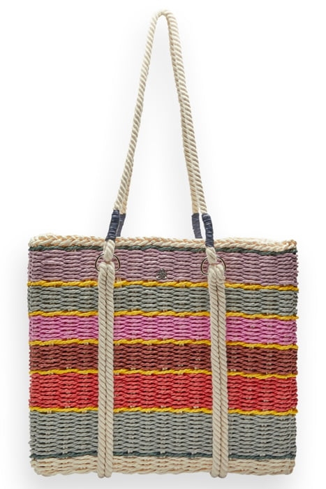 SWIMWEAR COLLECTION - PAPER STRAW SHOPPER BAG SOFT ICE 1