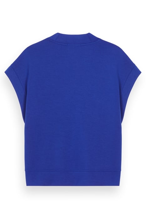 V-NECK SLEEVELESS MODAL SWEATSHIRT ELECTRIC BLUE 2