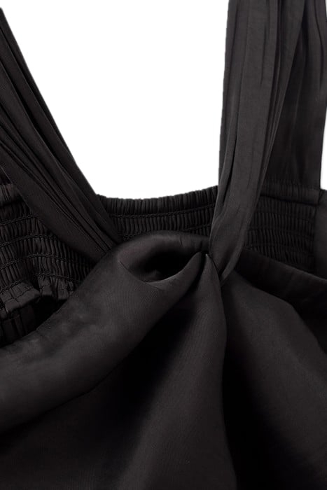 BLACK ASYMMETRIC TOP WITH KNOTTED NECKLINE 5