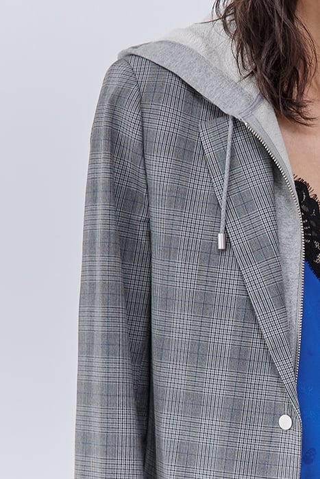 CHECKED SUIT JACKET WITH HOODED FACING 5