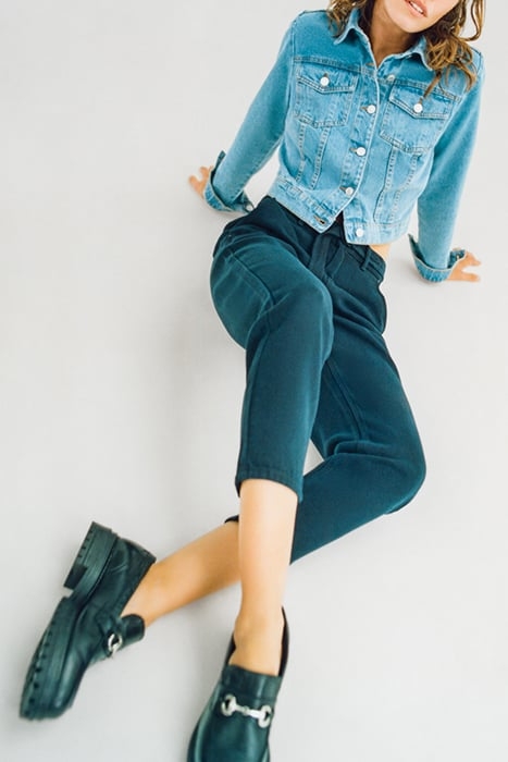 HIGH-WAISTED NAVY BLUE MOM JEANS FOR WOMEN 6