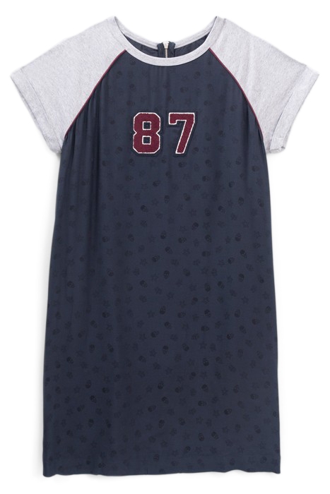 NAVY T-SHIRT DRESS WITH GREY SLEEVES 4