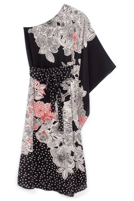 IKKS X GIGEEZ BLACK FLOWER MOTIF ASYMMETRIC DRESS 3