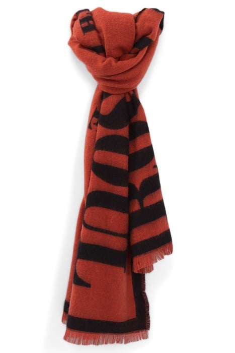 TOMETTE RED DOUBLE-SIDED SLOGAN SCARF 1