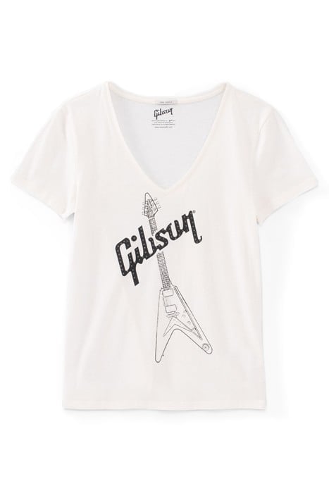WHITE GIBSON ELECTRIC GUITAR T-SHIRT 3