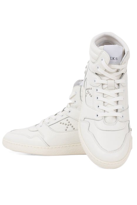 WHITE LEATHER TRAINERS WITH STUD DETAILS 4